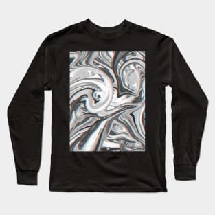 Marble Glitch Pattern Long Sleeve T-Shirt